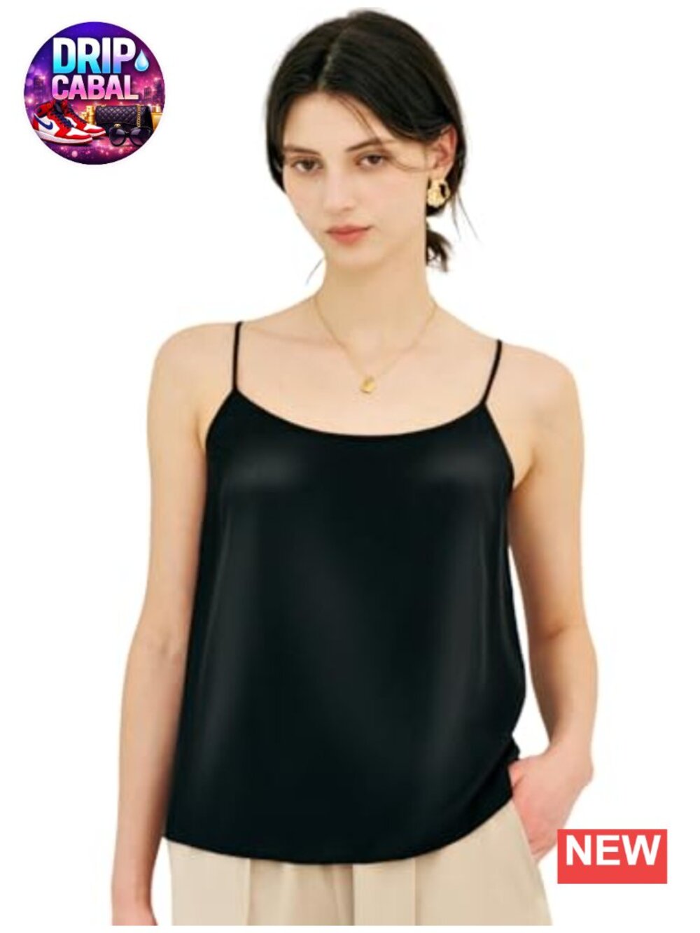 19MM Mulberry Silk Camisole Women Scoop Neck Sleeveless Tank Top Adjustable